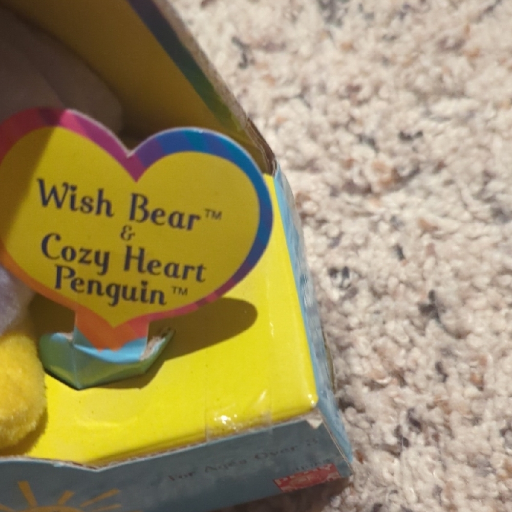Care Bears 2003 Wish Bear and Cozy Heart Penguin Plush Duo - Picture 4 of 14